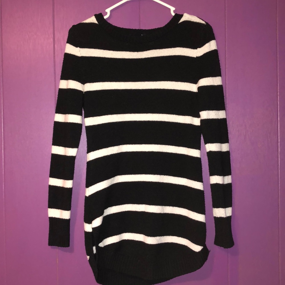 black and white sweater